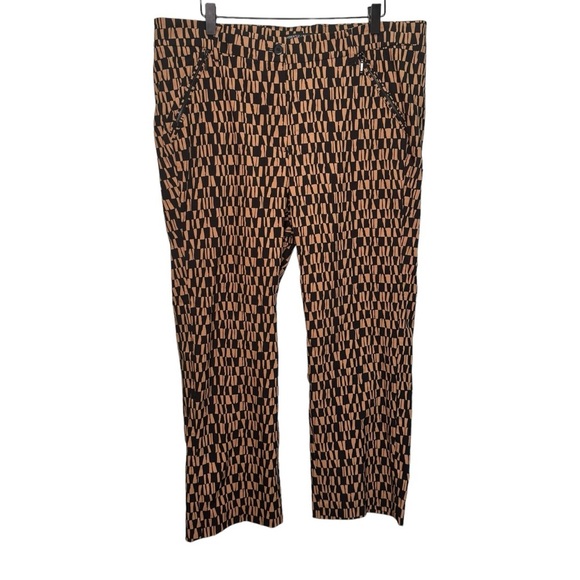 Addition Elle Michel Studio Tan & Black Graphic Print Ankle Size 16 - Picture 1 of 12